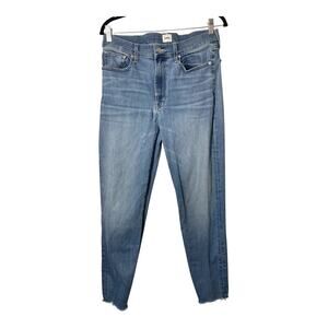 Edwin Denim Jeans Bree Azure Stretch Raw Hem Zip Fly Size 30 Skinny Made in USA